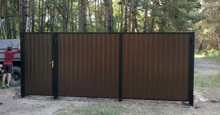 Купить распашные ворота из профнастила Великие Луки, цена от 2755 руб.